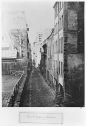 Rue Saint-Nicolas-du-Chardonnet, från gatan Traversine, Paris, 1858-78